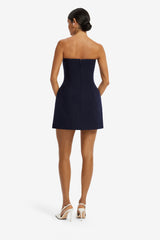 Roselle Applique Tweed Bustier Mini Dress - Midnight Dress Mini