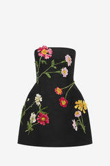 Roselle Embellished Bustier Mini Dress - Meadow Mist in Ebony Dress Mini