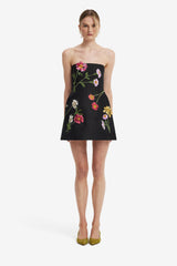 Roselle Embellished Bustier Mini Dress - Meadow Mist in Ebony Dress Mini