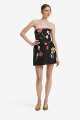 Roselle Embellished Bustier Mini Dress - Meadow Mist in Ebony Dress Mini
