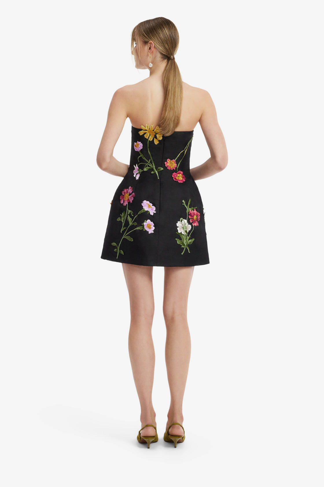 Roselle Embellished Bustier Mini Dress - Meadow Mist in Ebony Dress Mini