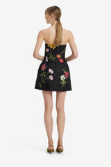 Roselle Embellished Bustier Mini Dress - Meadow Mist in Ebony Dress Mini