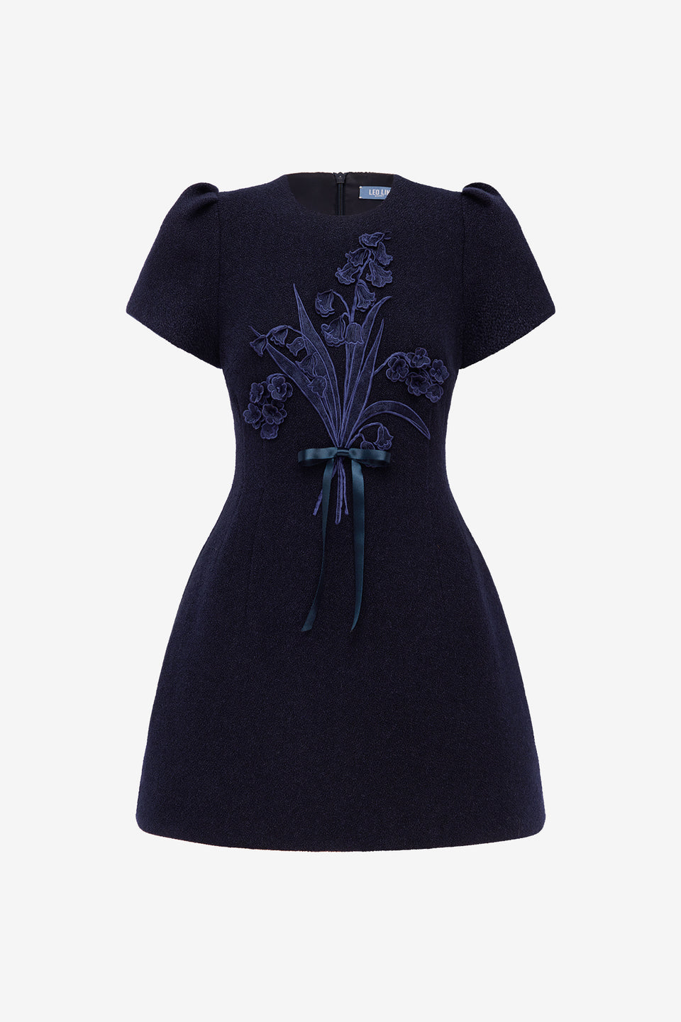 Carina Applique Tweed Mini Dress - Midnight Dress Mini