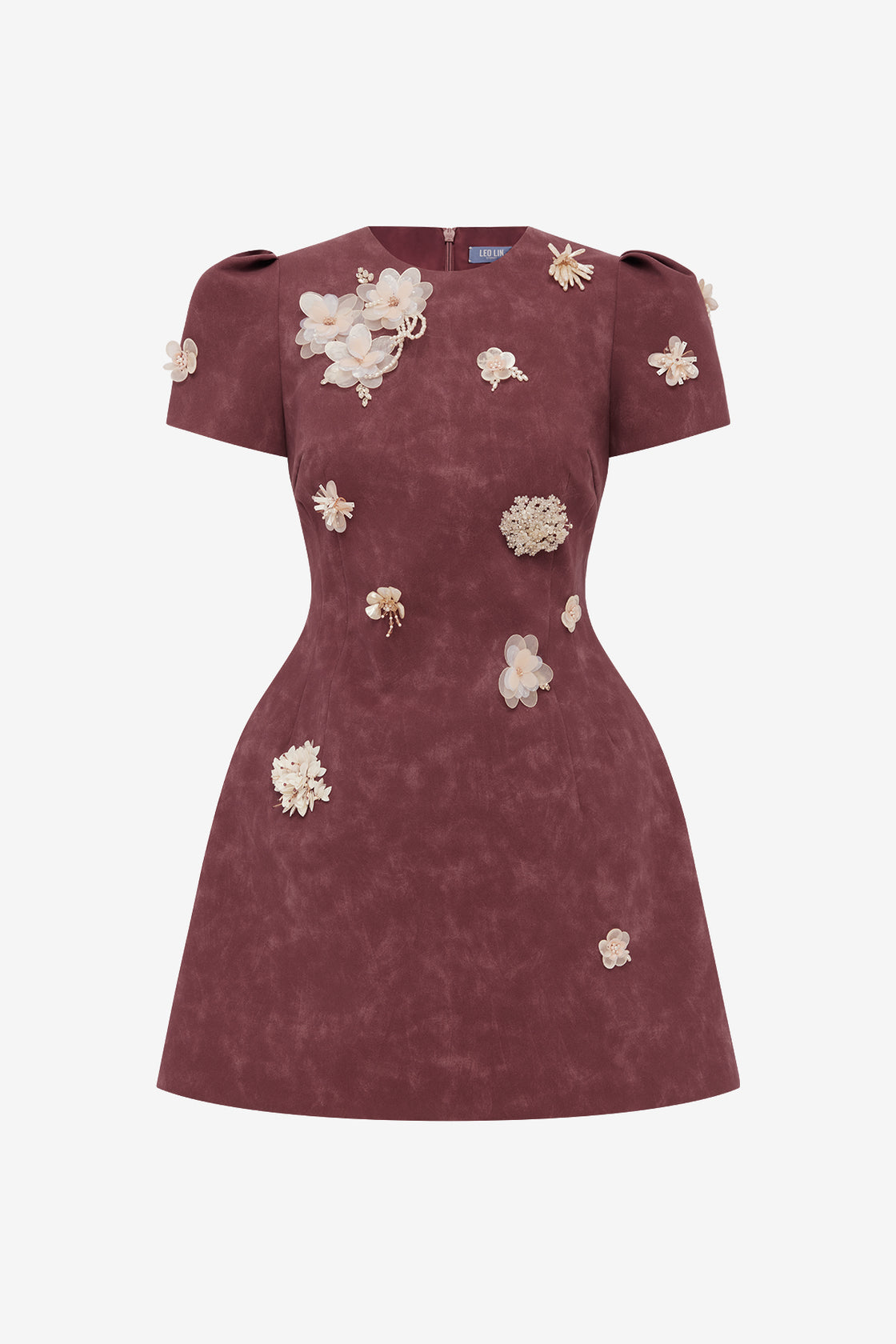 Carina Embellished Vegan Suede Mini Dress - Mahogany Dress Mini