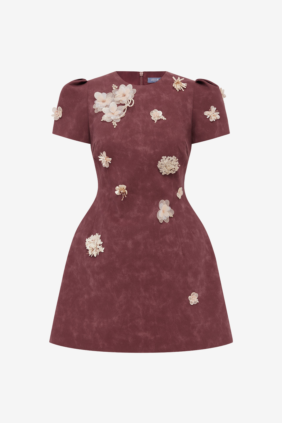 Carina Embellished Vegan Suede Mini Dress - Mahogany Dress Mini