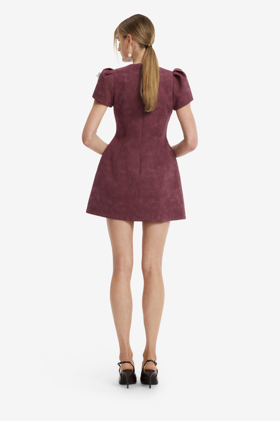 Carina Embellished Vegan Suede Mini Dress - Mahogany Dress Mini