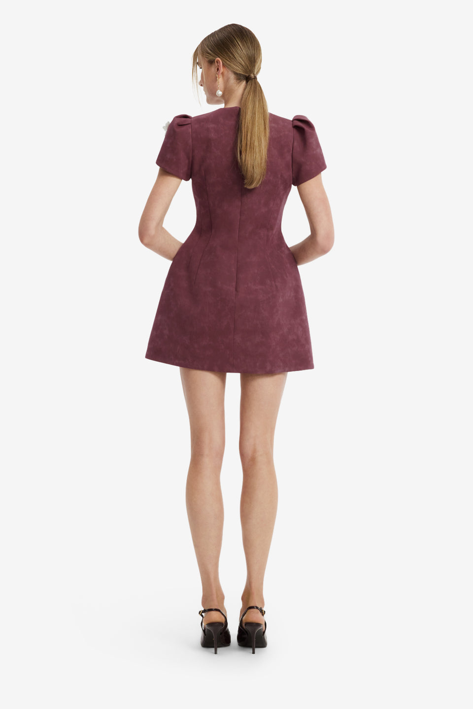 Carina Embellished Vegan Suede Mini Dress - Mahogany Dress Mini