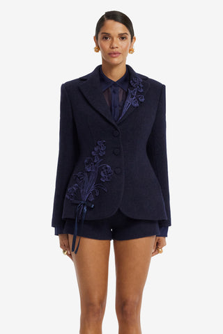 Lisa Applique Tweed Blazer - Midnight Blazer