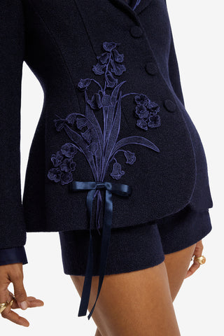 Lisa Applique Tweed Blazer - Midnight Blazer