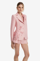 Lisa Applique Fitted Blazer - Rose Blazer