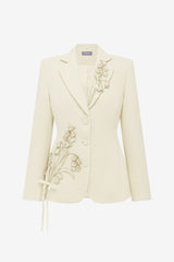 Lisa Applique Tweed Fitted Blazer - Snow Blazer