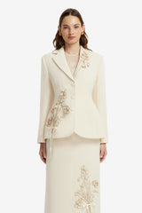 Lisa Applique Tweed Fitted Blazer - Snow Blazer
