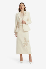 Lisa Applique Tweed Fitted Blazer - Snow Blazer