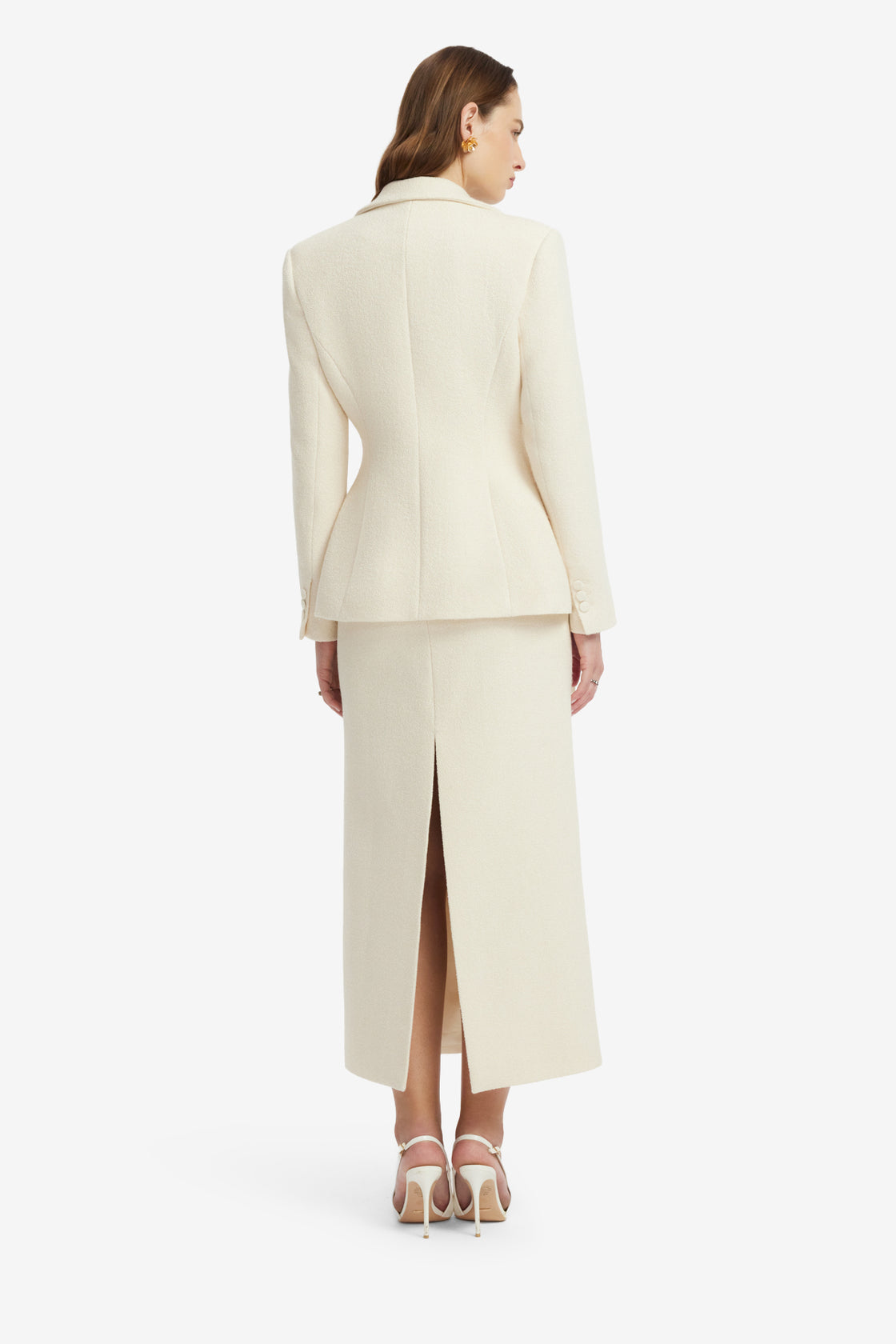 Lisa Applique Tweed Fitted Blazer - Snow Blazer