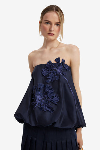 Leonie Applique Bustier Top - Midnight Tops