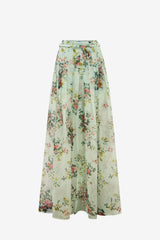 Juno Pleated Pants - Posy Print in Mint Pants