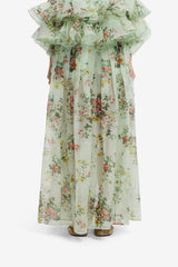 Juno Pleated Pants - Posy Print in Mint Pants