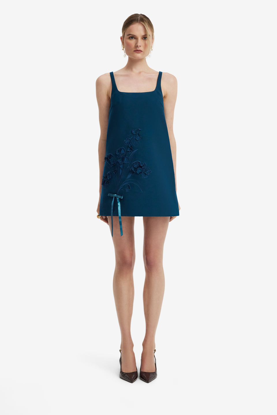 Mila Applique Mini Dress - Teal Dress Mini