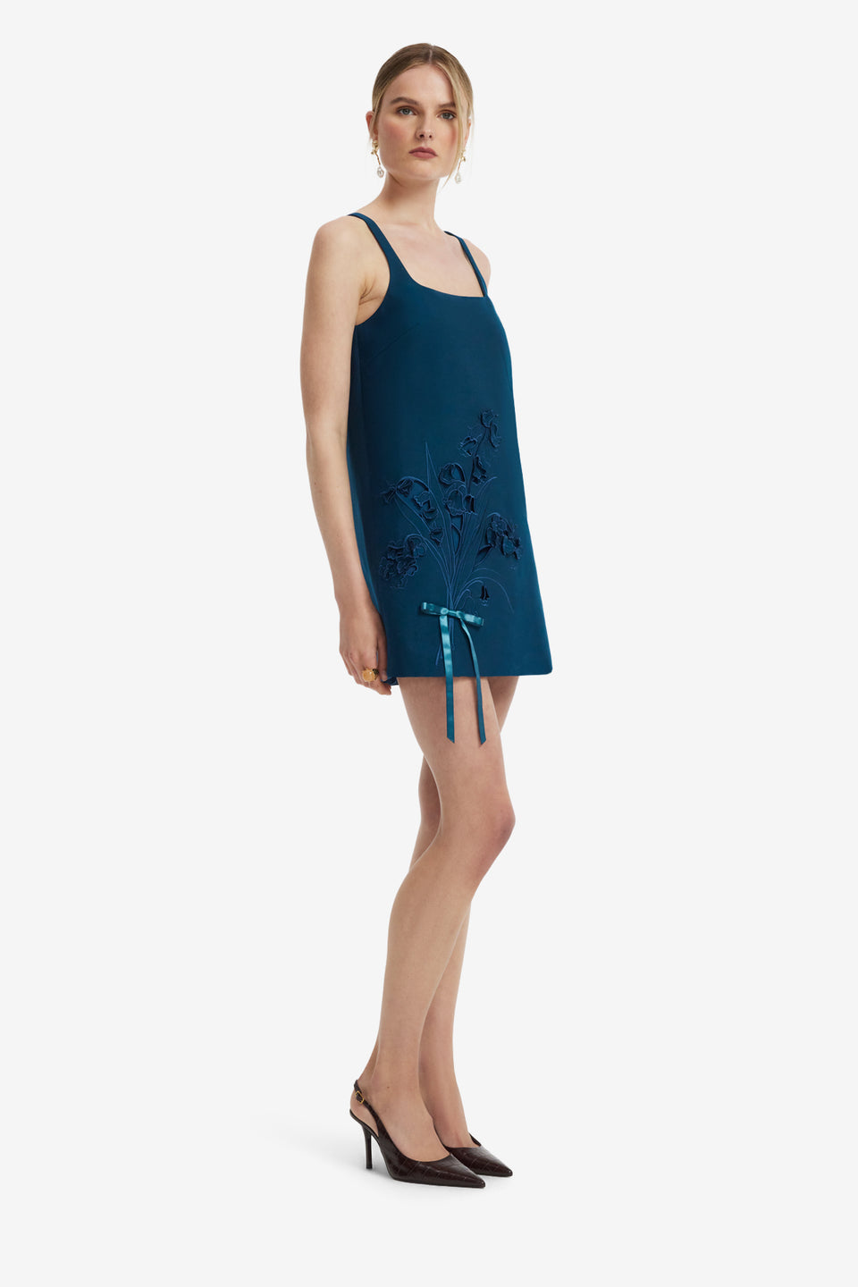 Mila Applique Mini Dress - Teal Dress Mini