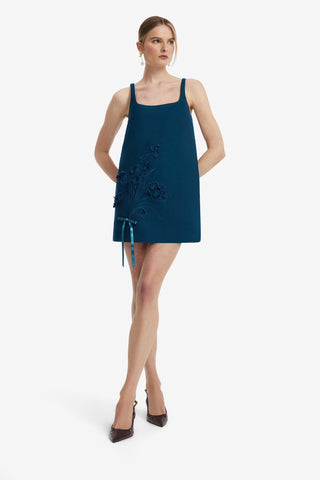 Mila Applique Mini Dress - Teal Dress Mini