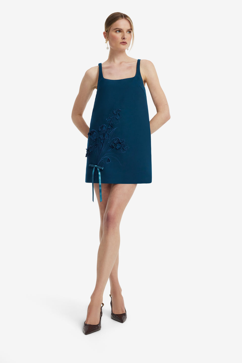 Mila Applique Mini Dress - Teal Dress Mini