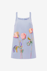Mila Embroidered Mini Dress - Rose in Periwinkle Dress Mini