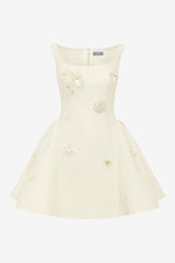 Zaya Embellished Mini Dress - Snow Dress Mini
