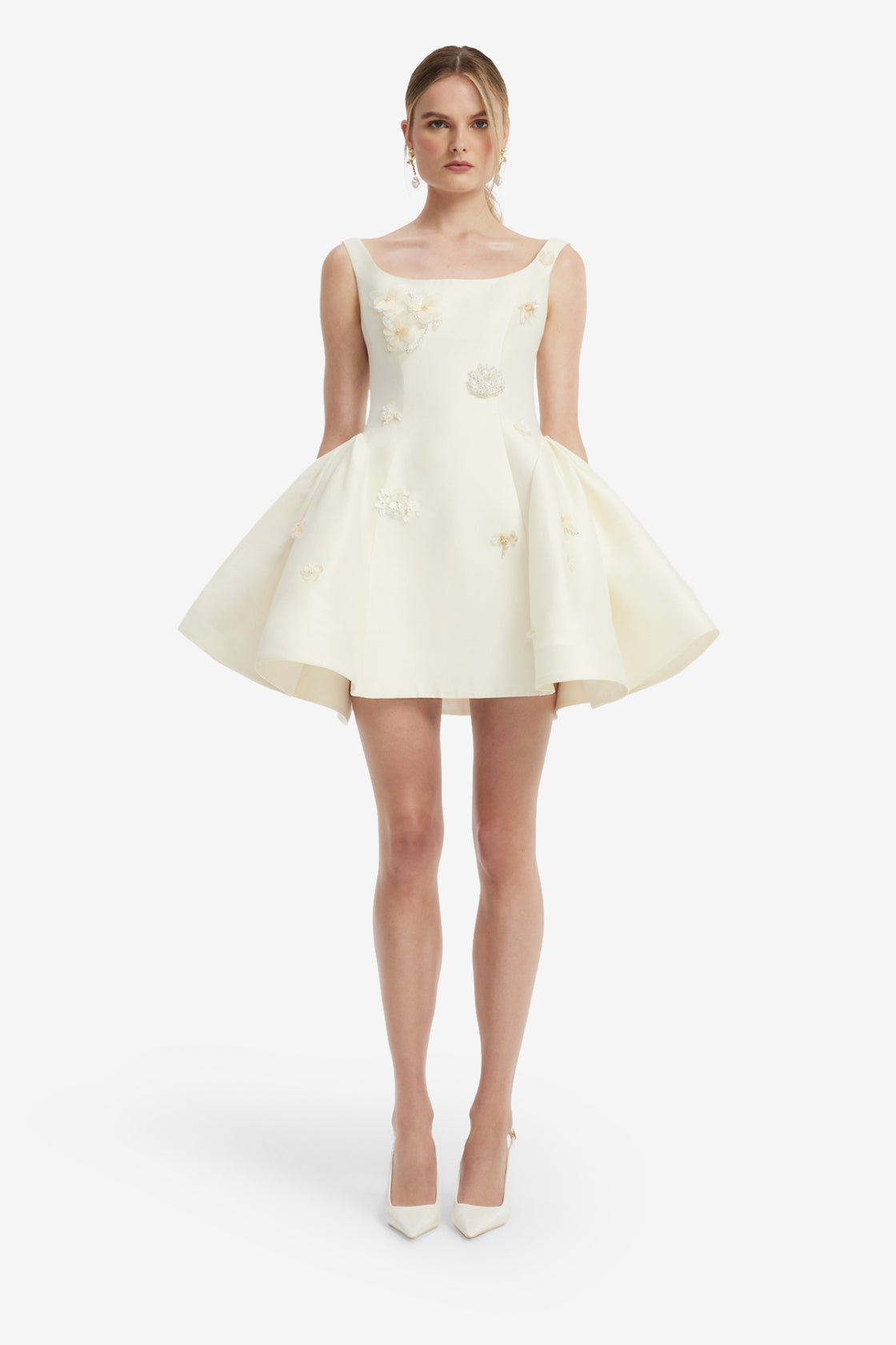 Zaya Embellished Mini Dress - Snow Dress Mini