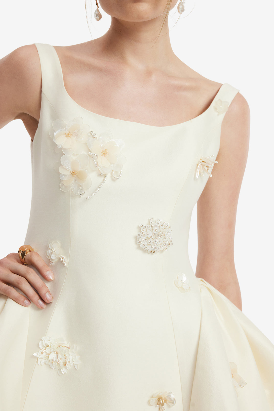Zaya Embellished Mini Dress - Snow Dress Mini