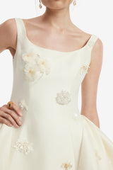 Zaya Embellished Mini Dress - Snow Dress Mini