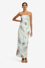 Ava Bustier Maxi Dress - Posy Print in Mint Dress Maxi