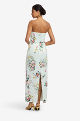 Ava Bustier Maxi Dress - Posy Print in Mint Dress Maxi