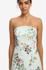 Ava Bustier Maxi Dress - Posy Print in Mint Dress Maxi