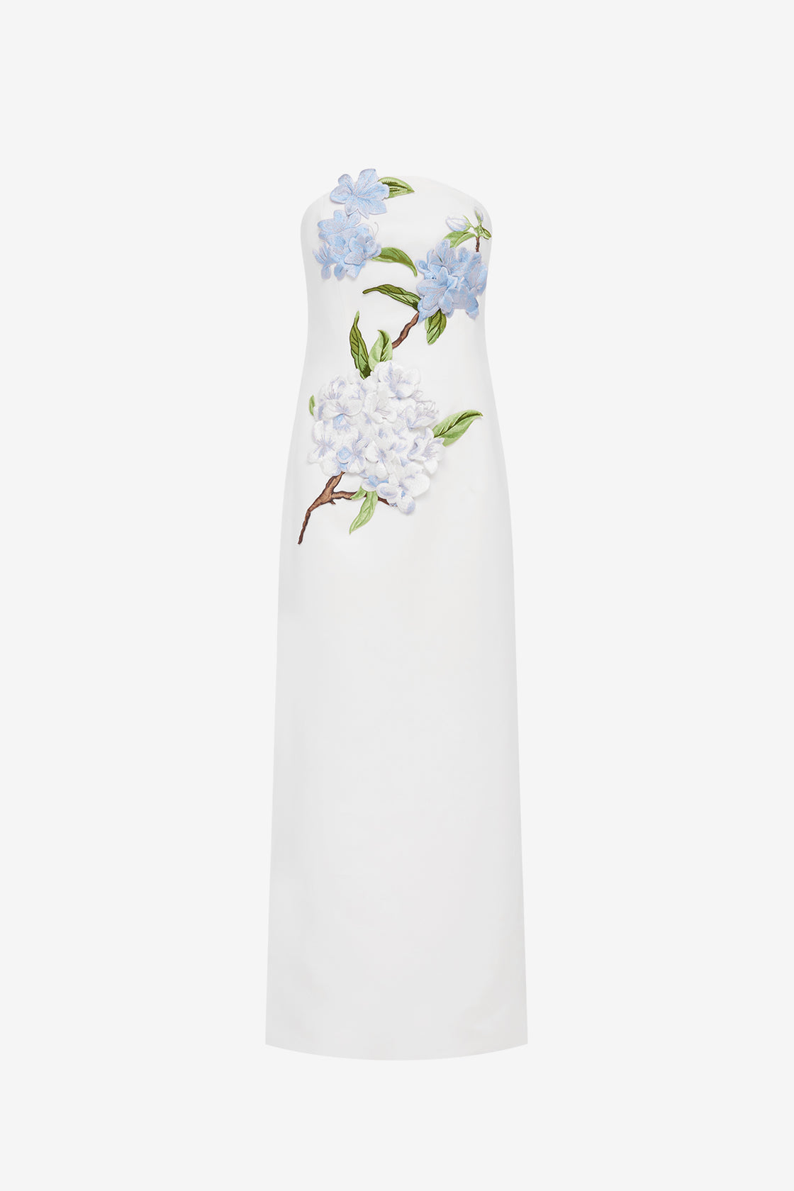 Rayna Applique Floral Maxi Dress - Hydrangea Print in Snow Dress Maxi