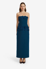 Rayna Applique Bustier Maxi Dress - Teal Dress Maxi