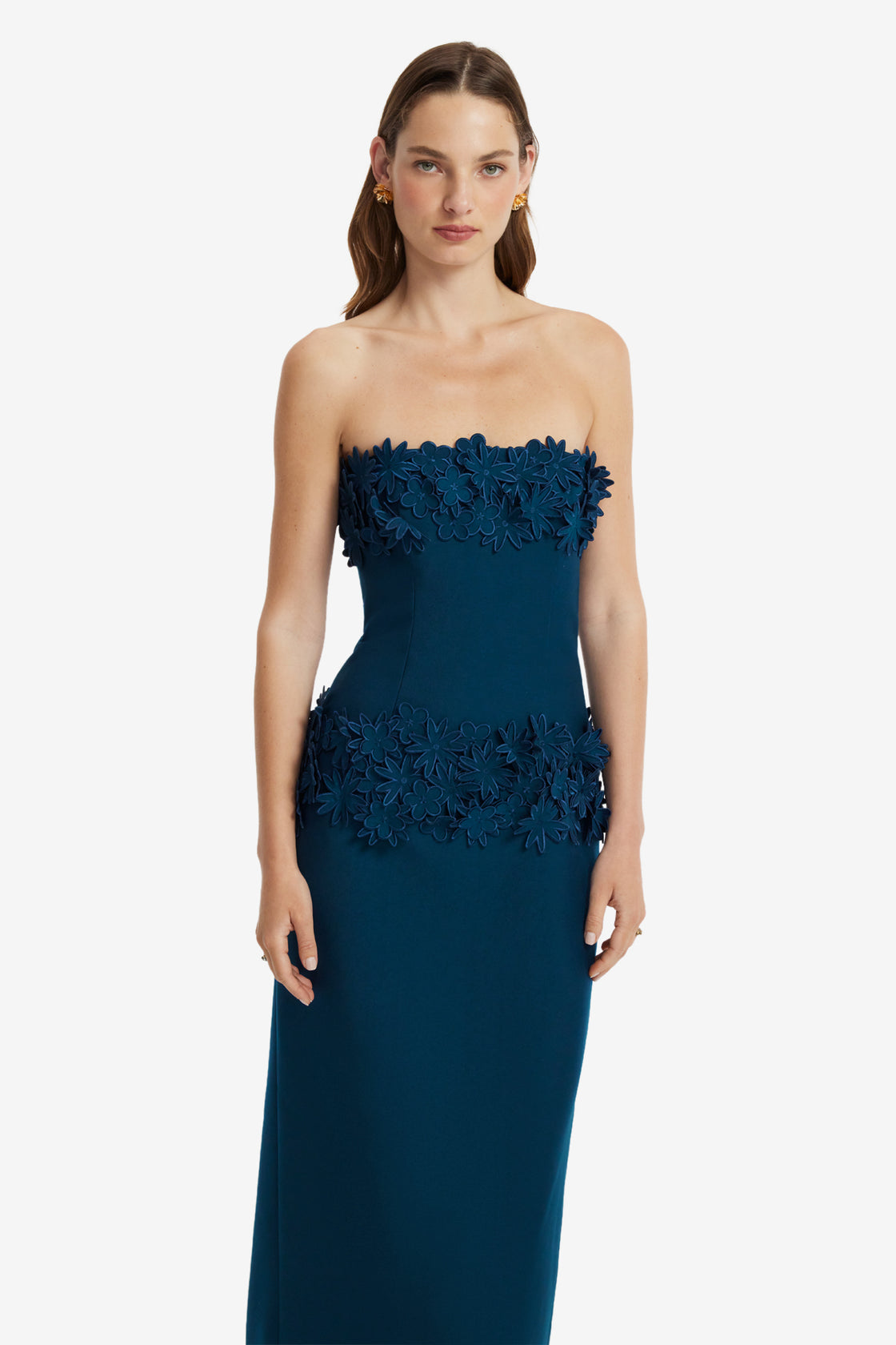 Rayna Applique Bustier Maxi Dress - Teal Dress Maxi