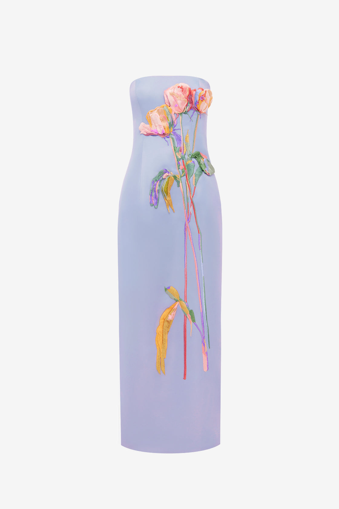 Rayna Embroidered Bustier Maxi Dress - Rose in Periwinkle Dress Maxi