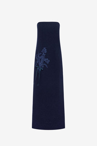 Rayna Appliqué Bustier Tweed Maxi Dress - Midnight Dress Maxi