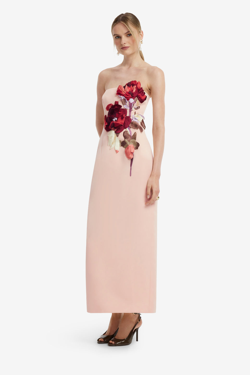 Rayna Embroidered Bustier Maxi Dress - Reverie Print in Nectar Dress Maxi