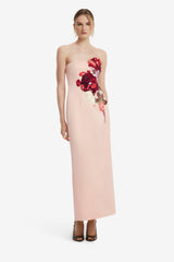Rayna Embroidered Bustier Maxi Dress - Reverie Print in Nectar Dress Maxi
