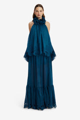 Floria Applique Maxi Skirt - Teal Skirts