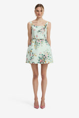 Lyra Mini Dress - Posy Print in Mint Dress Mini