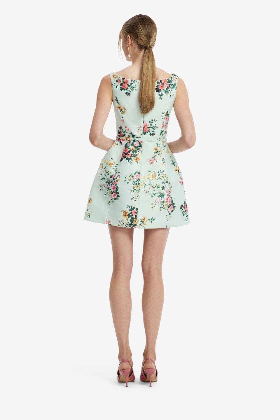 Lyra Mini Dress - Posy Print in Mint Dress Mini