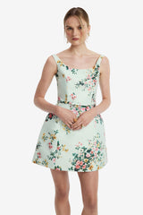 Lyra Mini Dress - Posy Print in Mint Dress Mini