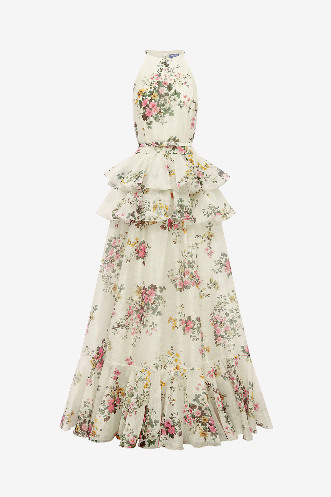 Senna Halterneck Maxi Dress - Posy Print in Snow Dress Maxi
