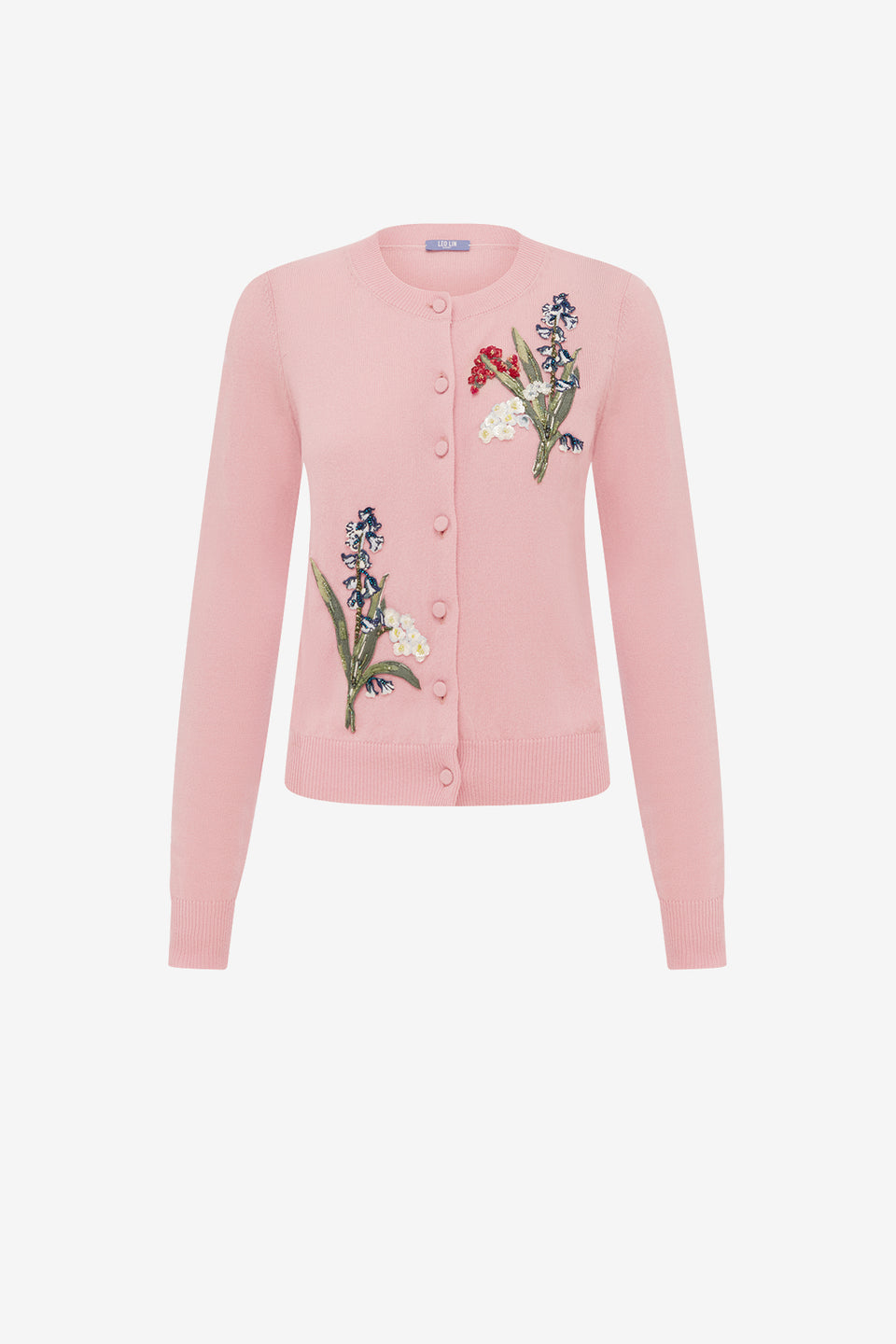 Claire Embellished Knit Cardigan - Rose Tops