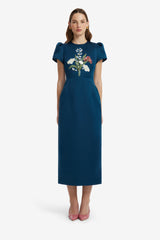 Emmeline Embellished Maxi Dress - Teal Dress Maxi