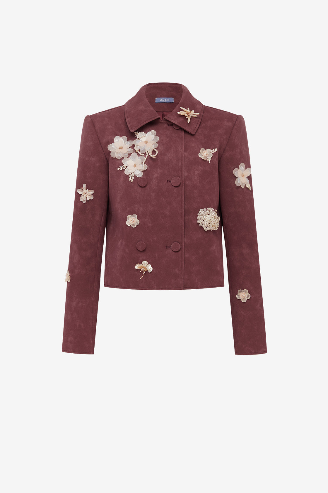 Vienna Embellished Vegan Suede Jacket - Mahogany Jacket