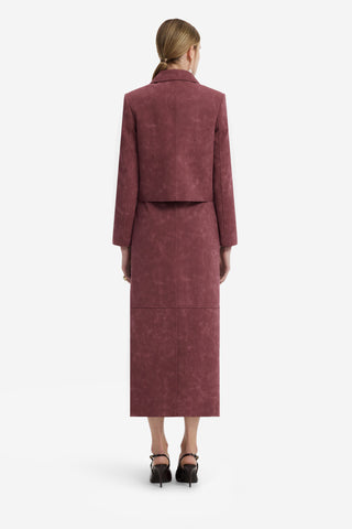 Vienna Embellished Vegan Suede Jacket - Mahogany Jacket