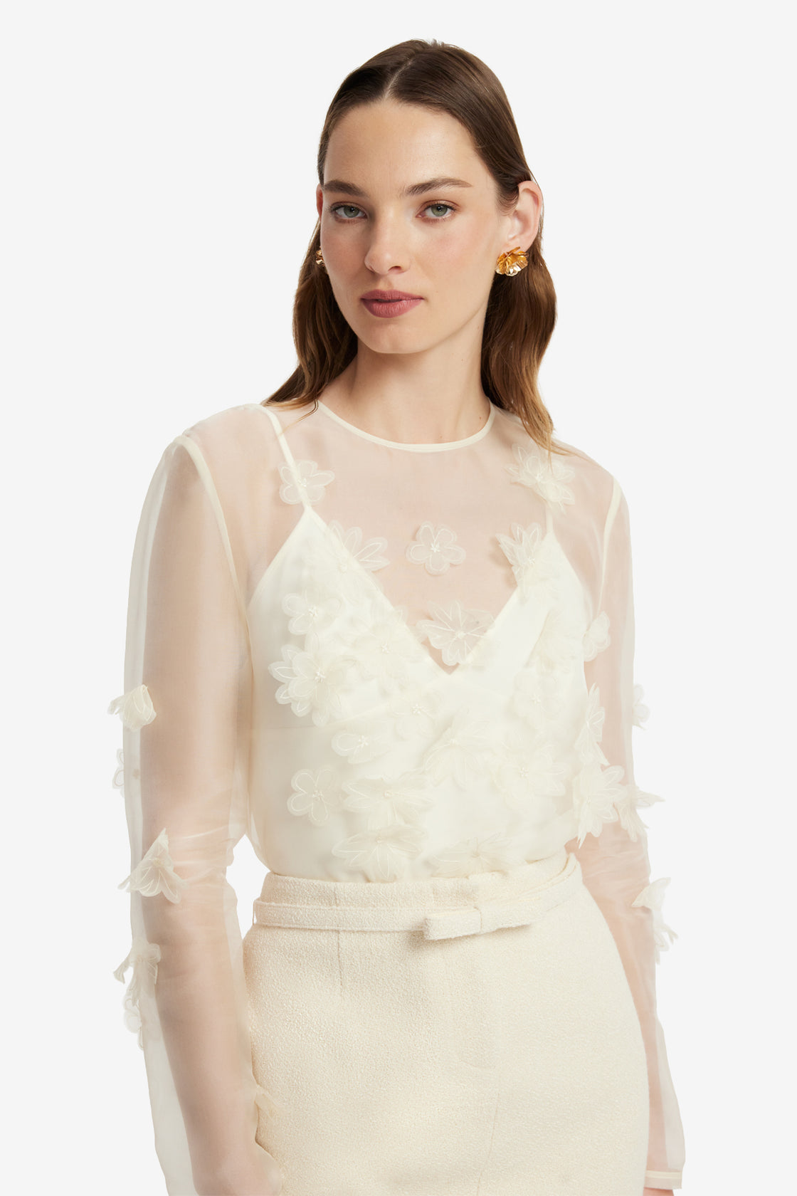 Aurelia Petal Blouse - Snow Blouse/Shirts